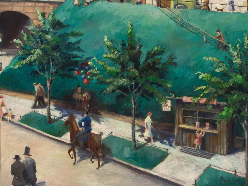 1888--Otto Nückel - Paesaggio urbano con chiosco